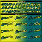 Custom Teal Neon Yellow-Black 3D Gradient Fashion Performance Polo Shirt