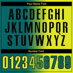 Custom Teal Neon Yellow-Black 3D Gradient Fashion Performance Polo Shirt