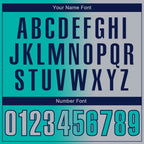 Custom Aqua Gray-Navy 3D Gradient Fashion Performance Polo Shirt