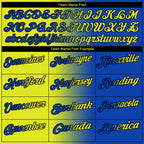 Custom Thunder Blue Neon Yellow-Black 3D Gradient Fashion Performance Polo Shirt