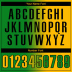 Custom Grass Green Gold-Black 3D Gradient Fashion Performance Polo Shirt