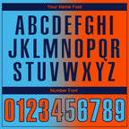 Custom Sky Blue Orange-Navy 3D Gradient Fashion Performance Polo Shirt