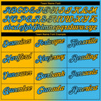 Custom Sky Blue Gold-Black 3D Gradient Fashion Performance Polo Shirt