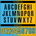 Custom Sky Blue Gold-Black 3D Gradient Fashion Performance Polo Shirt