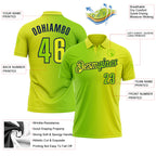 Custom Neon Yellow Neon Green-Navy 3D Gradient Fashion Performance Polo Shirt