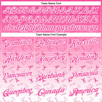 Custom Pink White 3D Gradient Pink Ribbon Breast Cancer Awareness Month Women Health Care Support Performance Polo Shirt