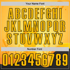 Custom Gold Black 3D Pattern Design Yellow Ribbon Bone Cancer Awareness Performance Polo Shirt