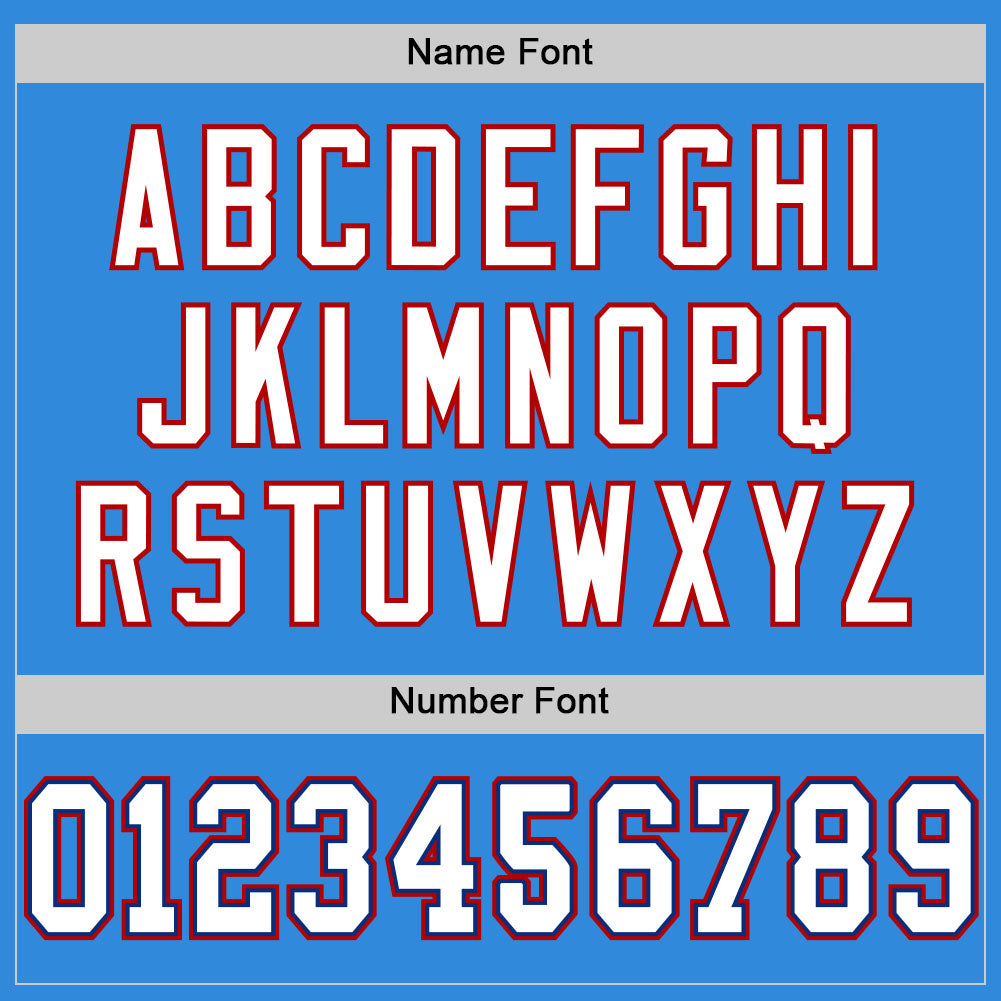 Custom Powder Blue White-Red Mesh Authentic Football Jersey