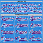 Custom Sky Blue Purple-White Hockey Lace Neck Jersey