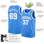 Custom Powder Blue White Authentic Basketball Jersey