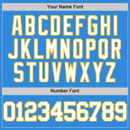 Custom Powder Blue White-Gold Authentic Basketball Jersey