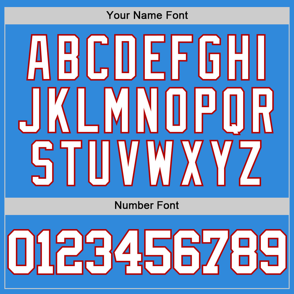 Custom Powder Blue White-Red Authentic Basketball Jersey