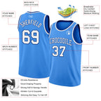 Custom Powder Blue White-Royal Authentic Basketball Jersey