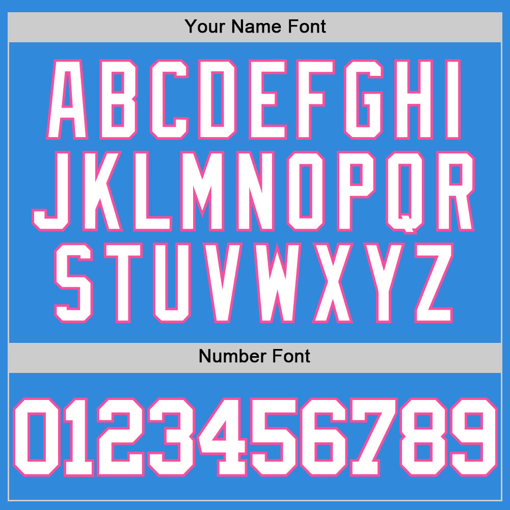 Custom Powder Blue White-Pink Authentic Basketball Jersey