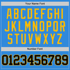 Custom Powder Blue Black-Gold Authentic Basketball Jersey