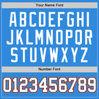 Custom Powder Blue White Navy Orange-Gold Authentic Basketball Jersey