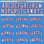 Custom Powder Blue White Royal-Red Authentic Basketball Jersey
