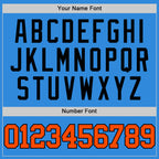 Custom Powder Blue Orange-Black Authentic Basketball Jersey