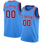 Custom Powder Blue Maroon-White Authentic Basketball Jersey
