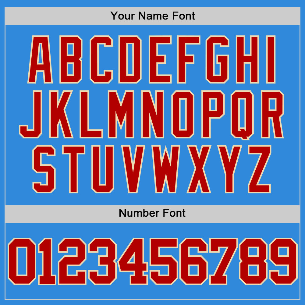 Custom Powder Blue Red-Cream Authentic Basketball Jersey