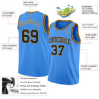 Custom Powder Blue Black-Old Gold Authentic Basketball Jersey