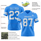 Custom Powder Blue White Authentic Football Jersey
