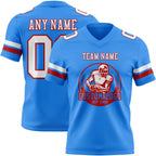 Custom Powder Blue White-Red Authentic Football Jersey