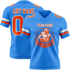 Custom Powder Blue Orange-White Authentic Football Jersey