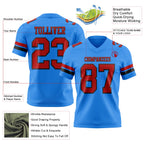 Custom Powder Blue Red-Black Authentic Football Jersey