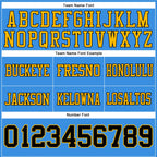 Custom Powder Blue Black-Gold Authentic Football Jersey