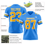 Custom Powder Blue Gold-White Authentic Football Jersey