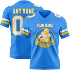 Custom Powder Blue White-Gold Authentic Football Jersey
