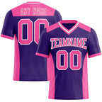Custom Purple Pink-White Authentic Football Jersey
