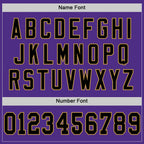 Custom Purple Black-Old Gold Mesh Authentic Throwback Football Jersey