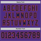 Custom Purple Navy-Orange Mesh Authentic Throwback Football Jersey