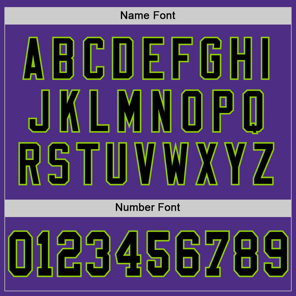 Custom Purple Black-Neon Green Mesh Authentic Football Jersey