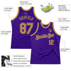 Custom Purple Old Gold Authentic Throwback Basketball Jersey