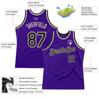 Custom Purple Black-Cream Authentic Throwback Basketball Jersey