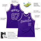Custom Purple White Authentic Throwback Basketball Jersey