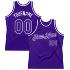 Custom Purple White Authentic Throwback Basketball Jersey