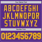 Custom Purple Gold Authentic Throwback Basketball Jersey