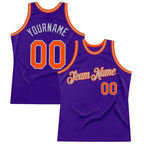 Custom Purple Orange-Gray Authentic Throwback Basketball Jersey
