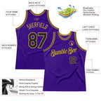 Custom Purple Black-Old Gold Authentic Throwback Basketball Jersey