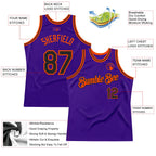 Custom Purple Black-Orange Authentic Throwback Basketball Jersey