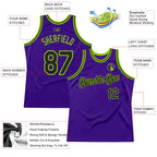 Custom Purple Black-Neon Green Authentic Throwback Basketball Jersey