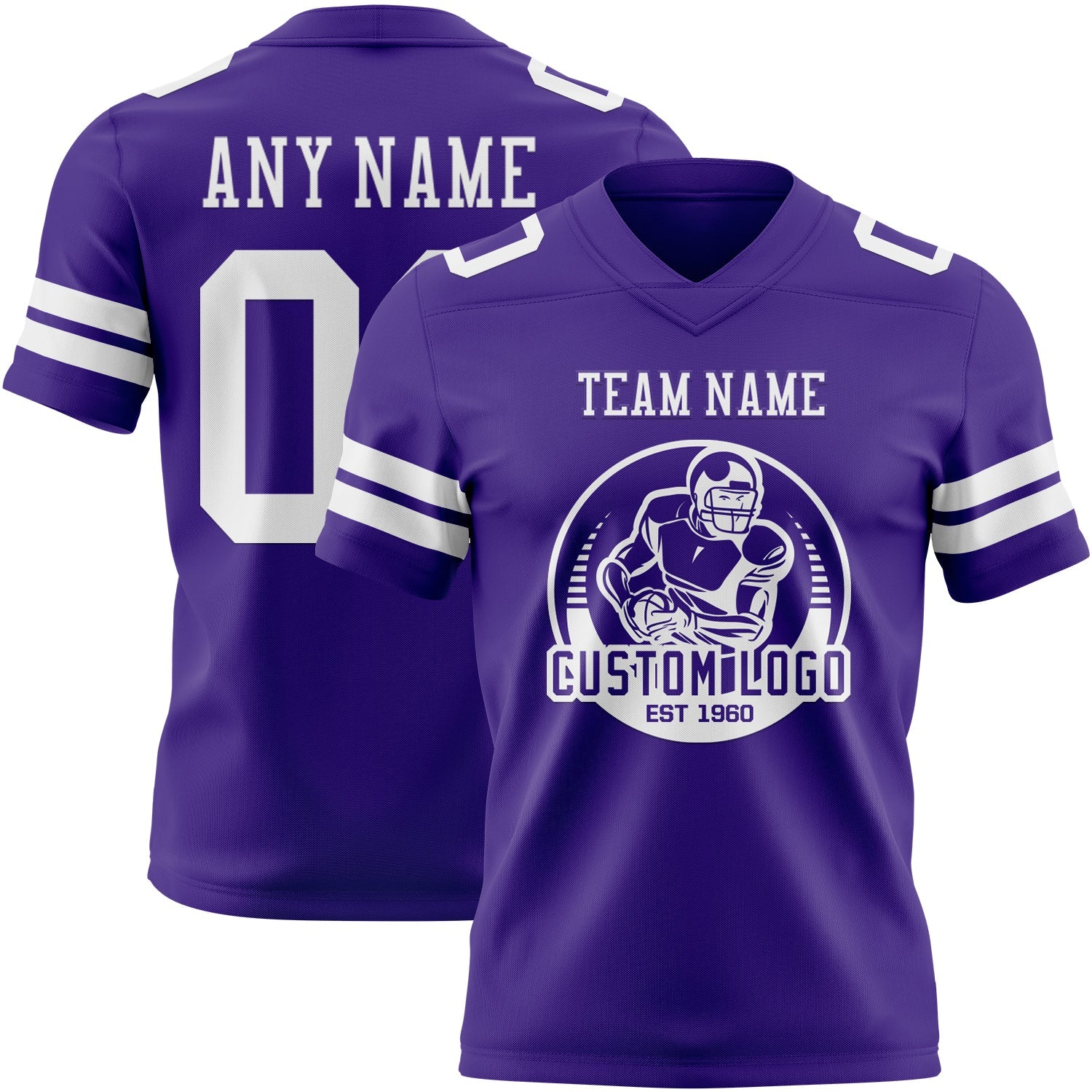 Custom Purple White Authentic Football Jersey