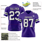 Custom Purple White-Black Authentic Football Jersey