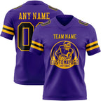 Custom Purple Black-Gold Authentic Football Jersey