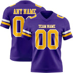 Custom Purple Gold-White Authentic Football Jersey