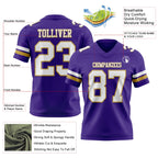 Custom Purple White-Old Gold Authentic Football Jersey